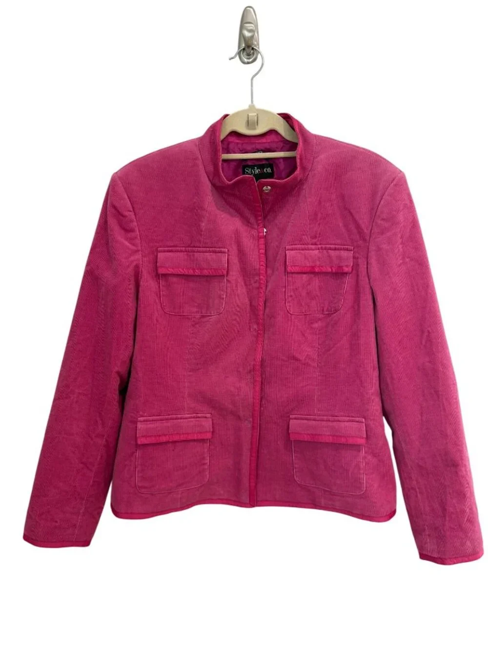 Style & Co. Pink Corduroy Stretch Jacket - Size 14